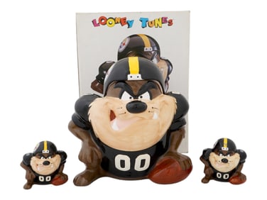 AMERICAN LOONEY TUNES CARTOON CERAMIC COOKIE JARS IOB