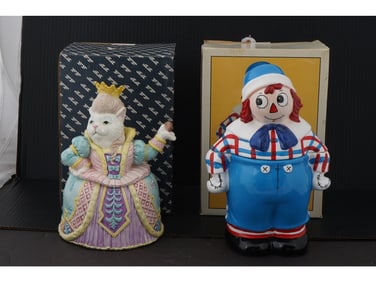 RAGGEDY ANDY AND  CATARINE THE GREAT COOKIE JARS