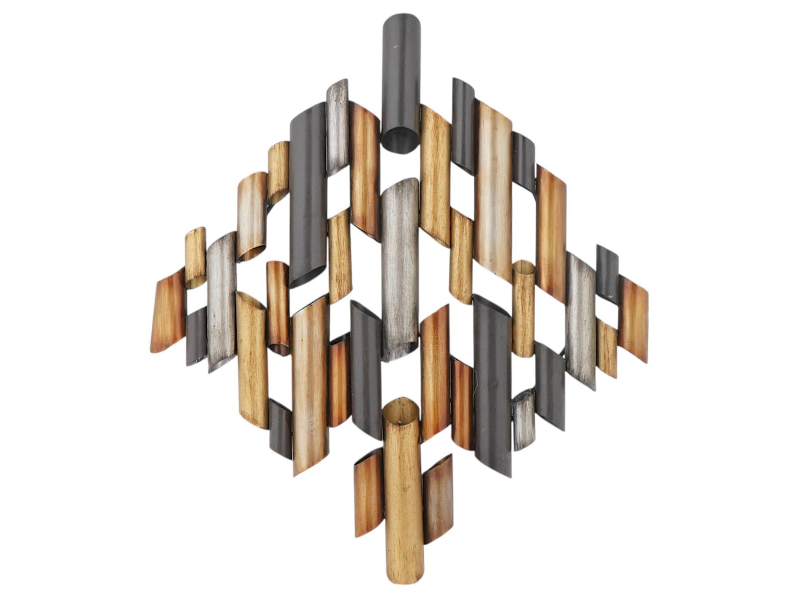 VINTAGE BRUTALIST METAL WALL HANGING SCULPTURE (1 of 4)