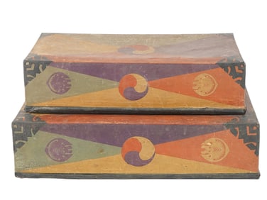 ANTIQUE KOREAN JOSEON DYNASTY HANJI PAPER SEWING BOXES