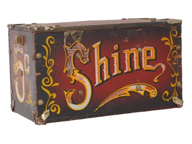 VINTAGE WOODEN SHOE SHINE BOX BY UCGC 1960S