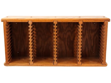 VINTAGE CUSTOM OAK WOOD MUSIC CD STAND