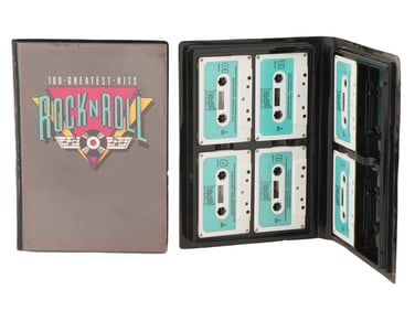 LOT OF 14 VINTAGE ROCK N ROLL CASSETTES IN TWO CASES