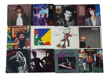 COLLECTION OF 12 VINTAGE AMERICAN 45 RPM VINYL RECORDS