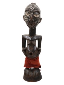 VINTAGE CENTRAL AFRICAN SONGYE WOODEN POWER FIGURE