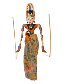 VINTAGE INDONESIAN WOODEN WAYANG GOLEK ROD PUPPET