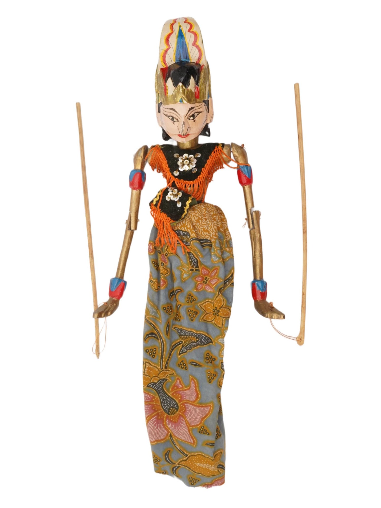 VINTAGE INDONESIAN WOODEN WAYANG GOLEK ROD PUPPET (1 of 4)