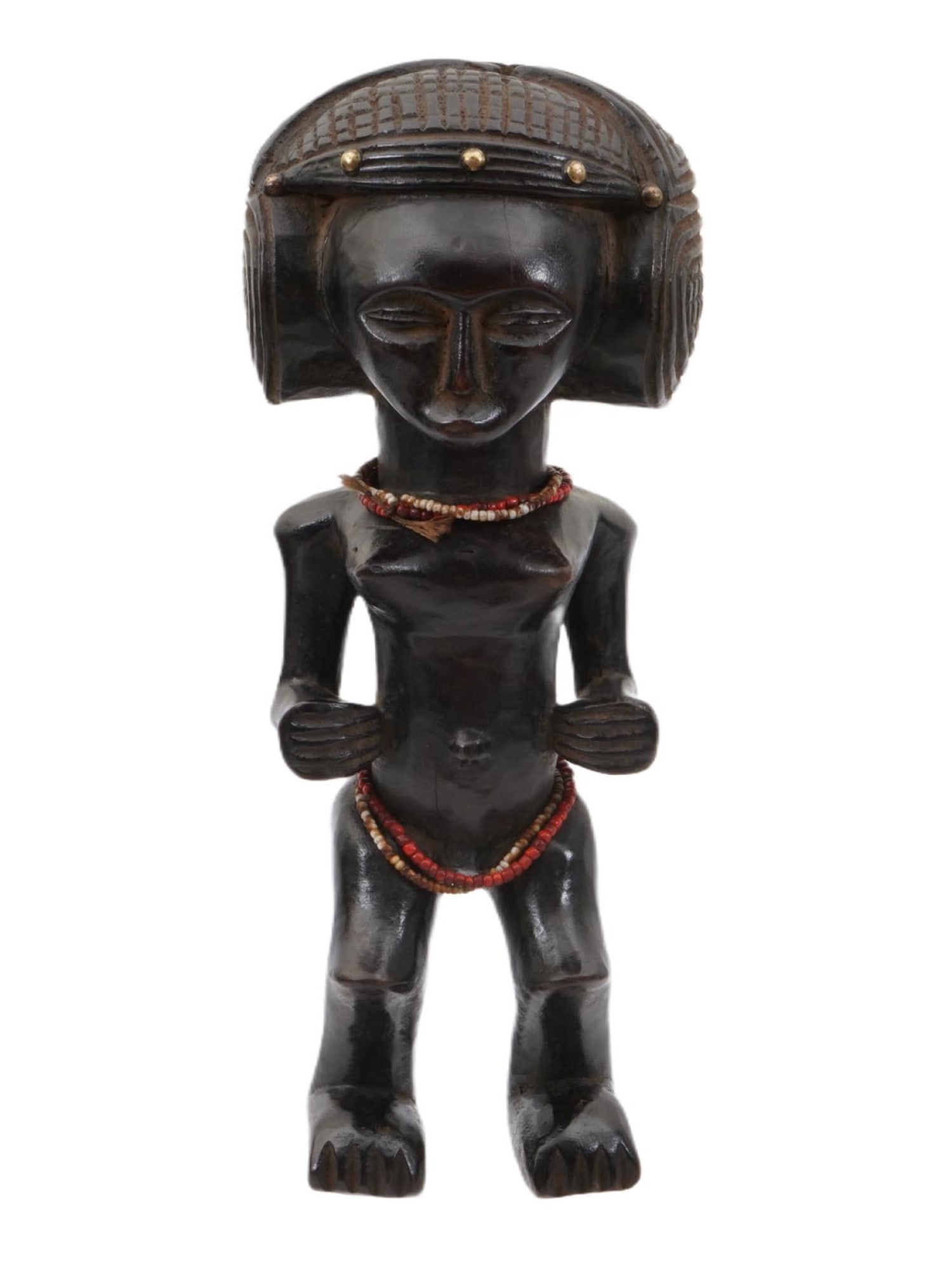 AFRICAN CONGO LELE WOODEN FEMALE FIGURINE (1 of 6)
