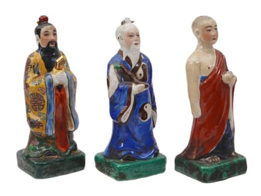LOT OF VINTAGE CHINESE CERAMIC ELDER FIGURINES