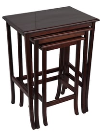 SET OF VINTAGE CHINESE CARVED WOOD NESTING TABLES