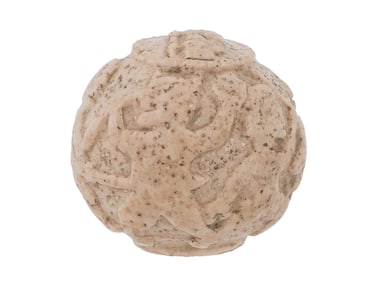 ANCIENT HAND CARVED SCENES STONE BALL SHAPED BEAD