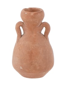 ANCIENT EGYPTIAN TERRACOTTA BOTTLE WITH TWO HANDLES