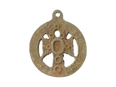 ANCIENT BYZANTINE BRONZE CROSS CA 600 TO 900 AD