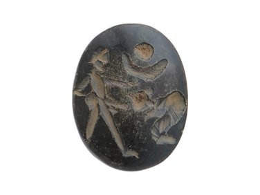 ANCIENT SYRIAN CARVED STONE SEAL COUPLE IN EROTIC SCENE