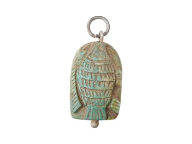 ANCIENT EGYPTIAN FISH CARVED STONE AMULET PENDANT