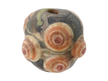 LARGE ANCIENT PHOENICIAN FUSED GLASS BEAD 500 TO 300 BC