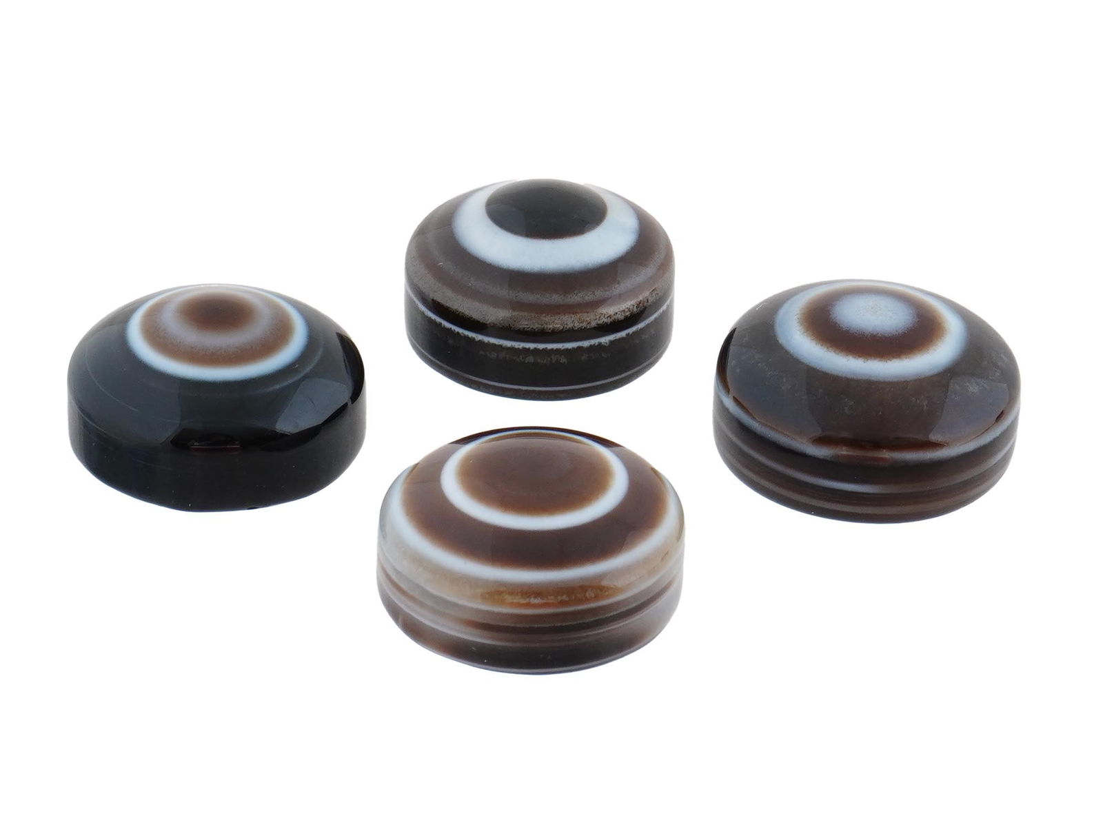 COLLECTION OF FOUR POLISHED EYE AGATE JEWELRY PENDANTS (1 of 4)