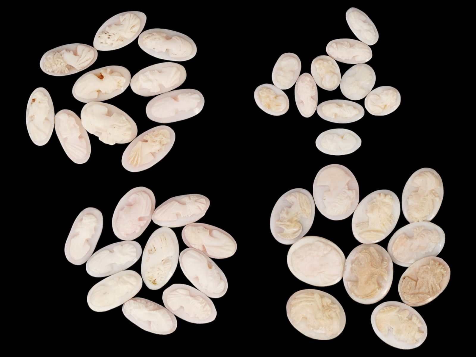 COLLECTION OF ANTIQUE HAND CARVED SHELL CAMEOS (1 of 6)