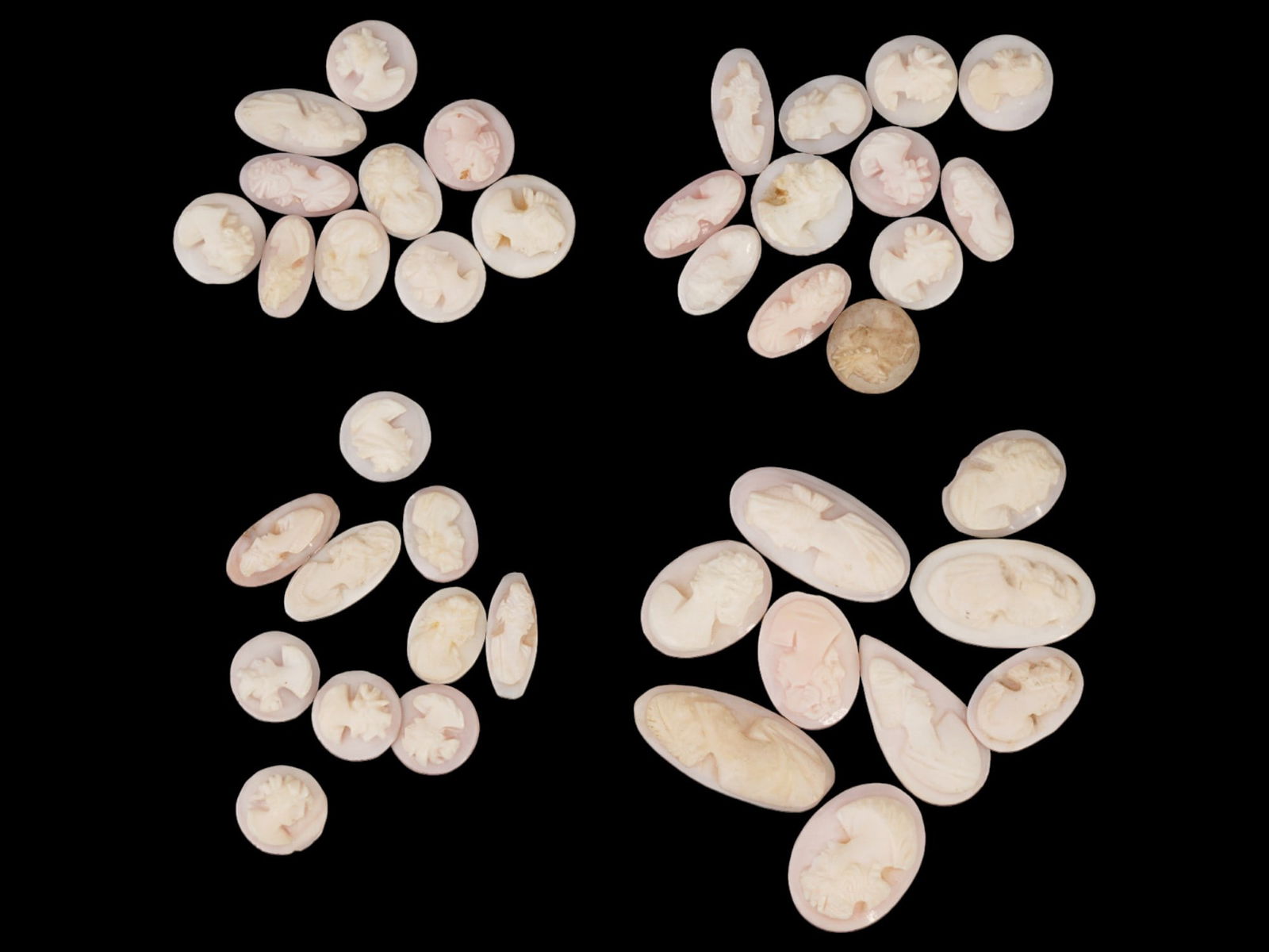 COLLECTION OF ANTIQUE HAND CARVED SHELL CAMEOS (1 of 6)