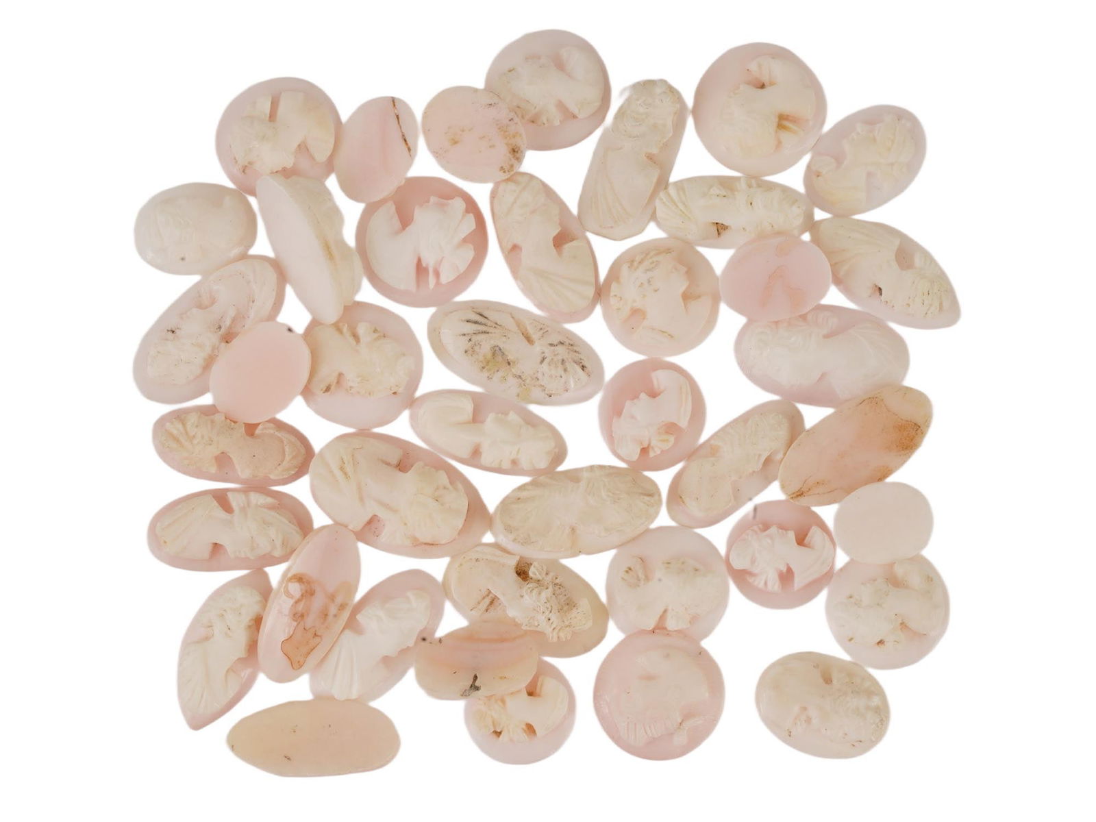 COLLECTION OF ANTIQUE HAND CARVED SHELL CAMEOS (1 of 2)