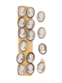 COLLECTION OF ANTIQUE HAND CARVED CAMEOS
