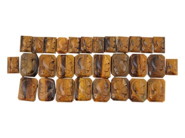 COLLECTION OF HAND CARVED STONE CAMEO MEDALLIONS