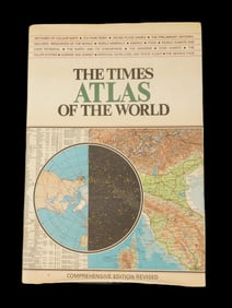 VINTAGE ENGLISH BOOK THE TIMES ATLAS OF THE WORLD