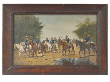 AMERICAN HAND COLORED PRINT AFTER FREDERIC REMINGTON