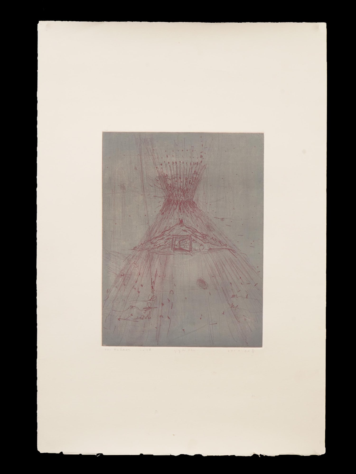 CONTEMPORARY ABSTRACT ETCHING PRINT SIGNED 2000 (1 of 7)