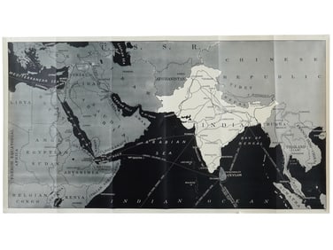 VINTAGE BRITISH POSTER MAP OF THE INDIAN OCEAN REGION