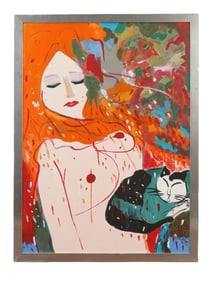 AFTER WALASSE TING CHINESE PAINTING FEMALE PORTRAIT