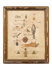 ATTR LEONORA CARRINGTON INK WATERCOLOR PAINTING W COA