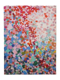 ATTR LYNNE DREXLER AMERICAN OIL ABSTRACT PAINTING 1981