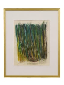 SIGNED JOAN MITCHELL AMERICAN OIL PASTEL PAINTING