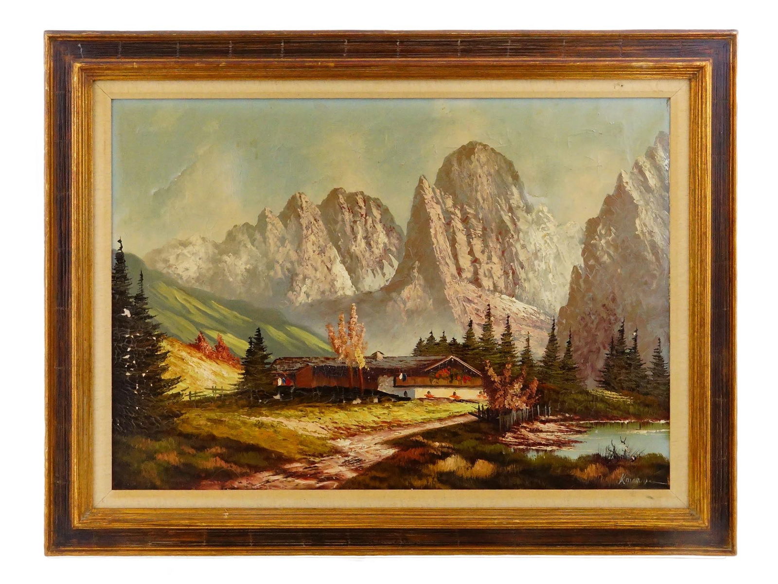 EUROPEAN LANDSCAPE OIL PAINTING SIGNED (1 of 9)