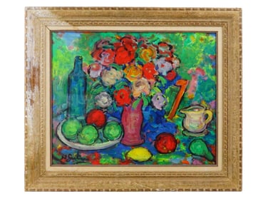 FRENCH OIL PAINTING SIGNED NATHAN GUTMAN STILL LIFE
