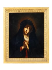 AFTER SASSOFERRATO OIL PAINTING MADONNA ADDOLORATA