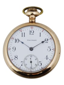 ANTIQUE AMERICAN SILVER WALTHAM POCKET WATCH