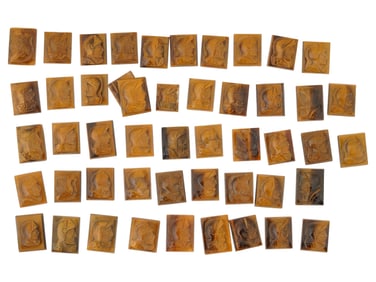 COLLECTION OF PORTRAIT CARVED TIGERS EYE CAMEOS