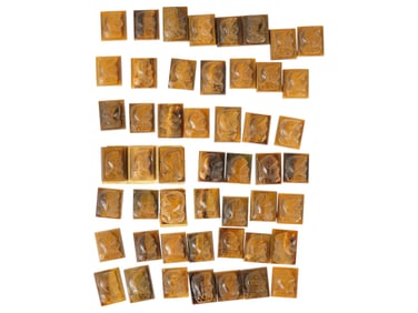 COLLECTION OF PORTRAIT CARVED TIGERS EYE STONE CAMEOS