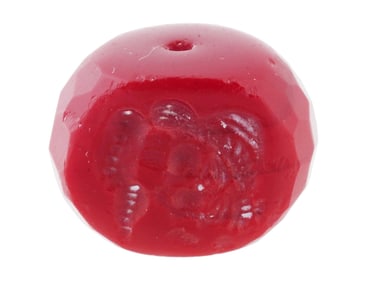 ANTIQUE VICTORIAN RED CORAL INTAGLIO SEAL BEAD