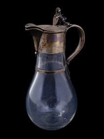 TIFFANY AND CO SILVER MOUNTED GLASS PITCHER