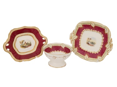 19 CEN SAMUEL ALCOCK ENGLISH PORCELAIN SET OF DISHES