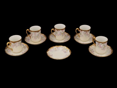 VINTAGE PORCELAIN RESSEMANES VOGT DEMITASSE TEA SET