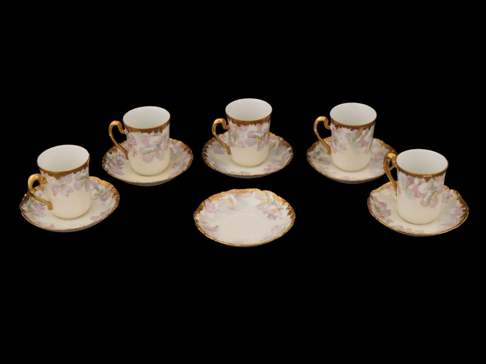 VINTAGE PORCELAIN RESSEMANES VOGT DEMITASSE TEA SET (1 of 10)