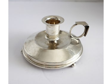 RUSSIAN FABERGE VERMEIL SILVER CANDLE HOLDER
