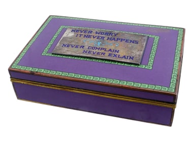 VINTAGE BRASS CLOISONNE ENAMEL TRINKET BOX