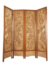 ANTIQUE CHINESE QING CARVED WOOD ROOM DIVIDER
