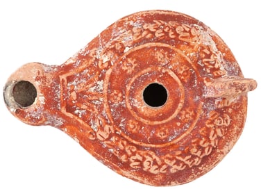 100 TO 300 AD ANCIENT ROMAN TERRACOTTA OIL LAMP