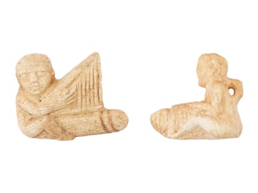 ANCIENT EGYPTIAN LATE PERIOD CARVED EROTIC PENDANTS